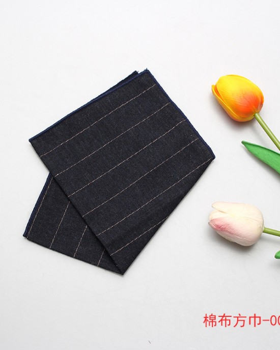 Solid cotton jacquard striped handkerchiefs in stock, Shengzhou manufacturers, wholesale men's pocket squares Solid cotton jacquard striped handkerchiefs in stock, Shengzhou manufacturers, wholesale men's pocket squares
