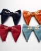 New autumn and winter styles for groomsmen and groomsmen wedding photo shoots, personalized large velvet ox-horn-embellished "happiness" bow ties, wholesale.