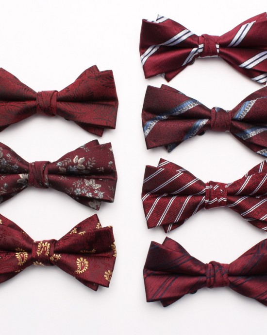 Lei'er men's red wedding bow ties, casual bow ties, groom's and groomsmen's bow ties, business-style, manufacturer wholesale