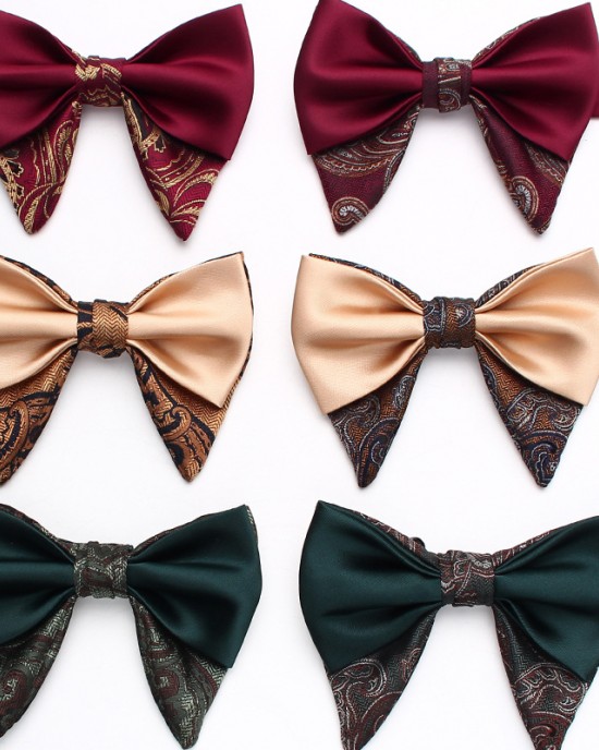 Leier solid-color men's double-layered ox-horn bow ties, in stock, polyester jacquard casual wedding neckties. Leier solid-color men's double-layered ox-horn bow ties, in stock, polyester jacquard casual wedding neckties.