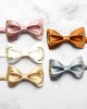 Men's custom-made bow ties, solid-color wedding bow ties for groomsmen and groomsmen, wholesale polyester yarn-dyed bow ties