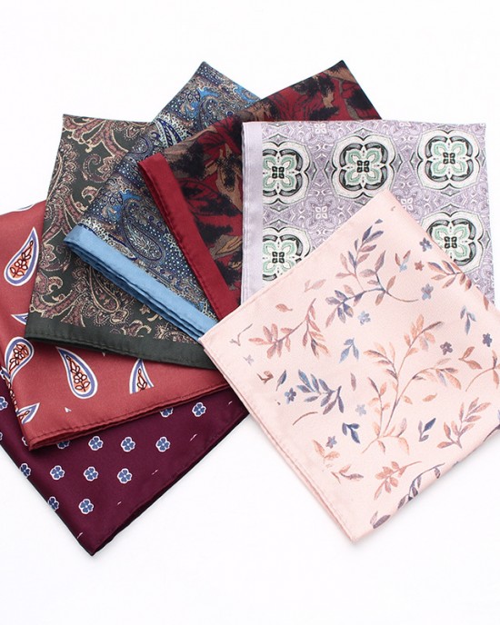 Men's formal business wedding suit pocket squares, patterned chest scarves, handkerchiefs, small party squares, suit accessories in stock.