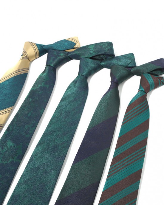 Green series diagonal striped ties, men's business fashion, small floral pattern, 8cm polyester tie, ready-to-stock wholesale.
