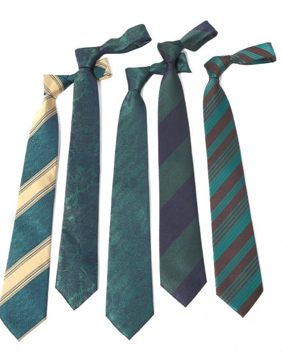 Green series diagonal striped ties, men's business fashion, small floral pattern, 8cm polyester tie, ready-to-stock wholesale.