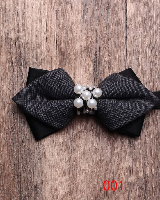 In-Stock Black Bow Ties for Men, Groomsmen, Wedding Suits, Wedding Photography, Personalized Fashion Pearl Accessories, Bow Ties