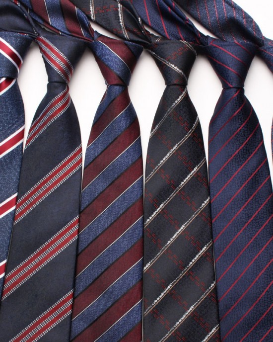 New Navy Blue Series Ties, Business Fashion Diagonal Striped Small Floral Pattern, 8cm Polyester Silk Ties, Wholesale & In Stock