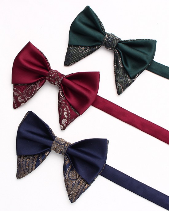 Leier solid-color men's double-layered ox-horn bow ties, in stock, polyester jacquard casual wedding neckties. Leier solid-color men's double-layered ox-horn bow ties, in stock, polyester jacquard casual wedding neckties.