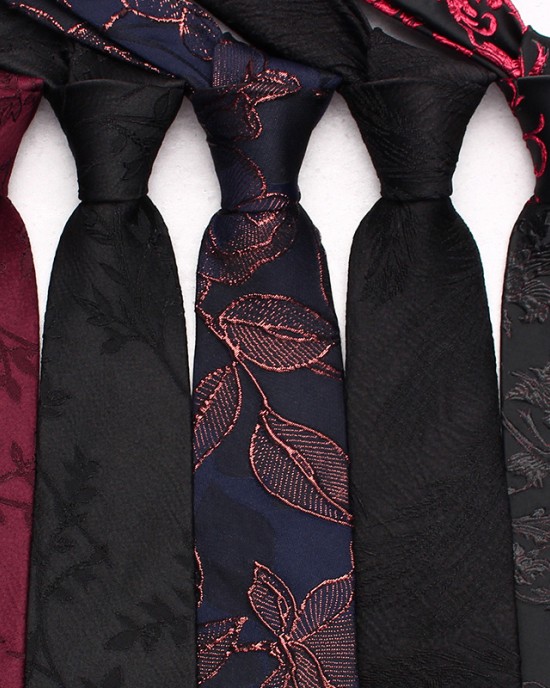 Polyester lamé tie, classic men's 7cm tie, men's burgundy business casual dinner tie.
