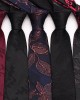 Polyester lamé tie, classic men's 7cm tie, men's burgundy business casual dinner tie.