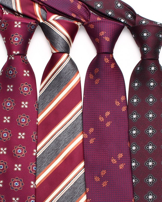 Lei'er manufacturer's ready-to-stock 8cm burgundy men's ties, formal business groom's wedding ties in stock.