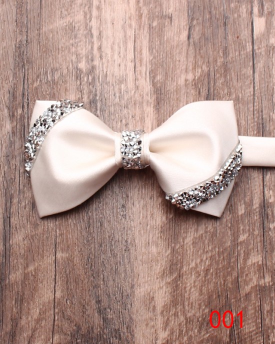 Men's fashionable and trendy shirts, suits, banquets, wedding accessories, solid color diamond-embellished bow ties, wholesaler Men's fashionable and trendy shirts, suits, banquets, wedding accessories, solid color diamond-embellished bow ties, wholesaler