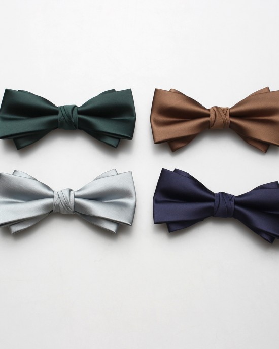 New solid-color polyester bow ties for men, business-chic wedding groomsmen bow ties and tie ties, available for wholesale.