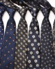 New Navy Blue Series Ties, Business Fashion Diagonal Striped Small Floral Pattern, 8cm Polyester Silk Ties, Wholesale & In Stock