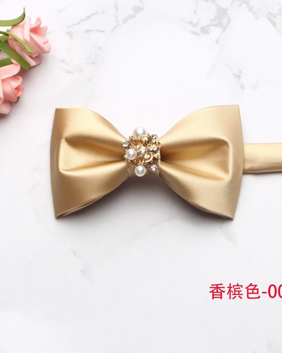 Fashionable solid-color bow ties for men's formal business banquets, groomsmen, wedding dress bows, flat-cut bow ties