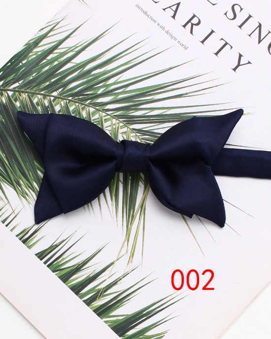 Lei'er new solid color double-layer bow tie, men's business fashion, British-style suit accessories, wedding bow tie in stock.