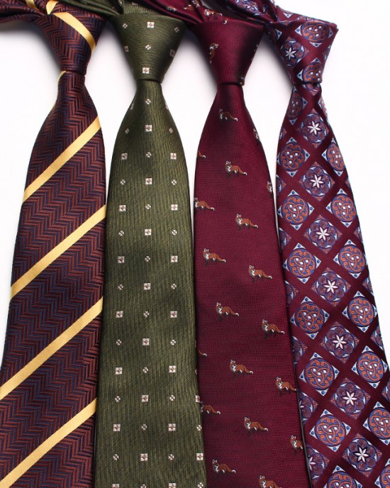 Shengzhou factory wholesale business vintage men's polyester silk, small flower pattern, fashionable ties in multiple colors