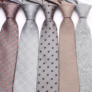 Polyester cashew flower classic men's 8cm tie, men's khaki business casual wedding dinner tie.
