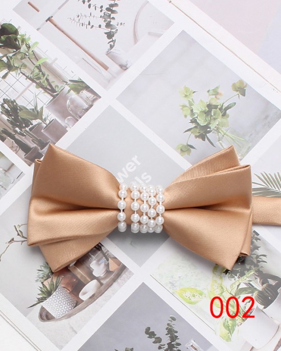 Lei'er solid color pearl bow tie, men's casual fashion, creative pearl personalized bow tie, new bow tie manufacturer, in stock Lei'er solid color pearl bow tie, men's casual fashion, creative pearl personalized bow tie, new bow tie manufacturer, in stock