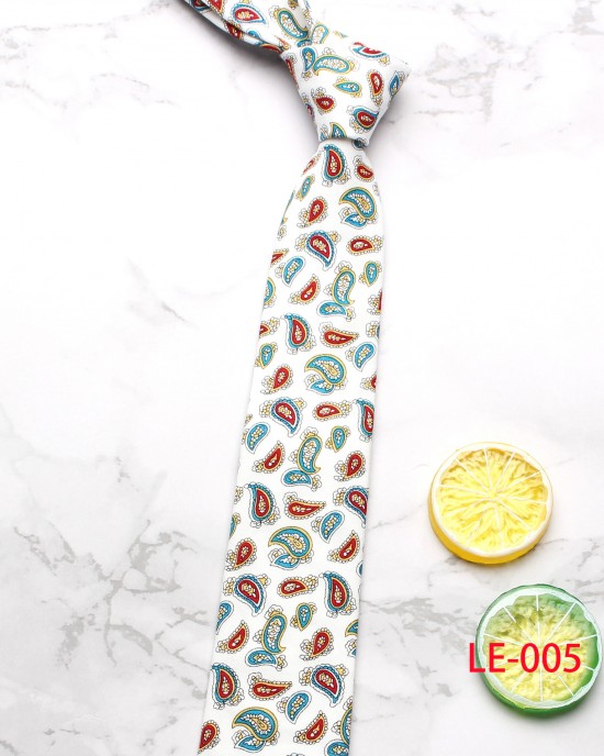 New 6.5cm men's Korean-style cotton fabric with exquisite cashew pattern, stylish and casual retro suit tie.