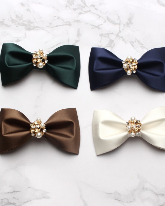Fashionable solid-color bow ties for men's formal business banquets, groomsmen, wedding dress bows, flat-cut bow ties