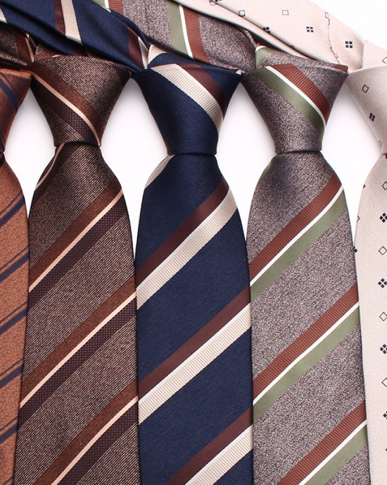 Lei'er burgundy men's tie, vintage groom wedding tie, striped polyester silk business tie, factory in stock