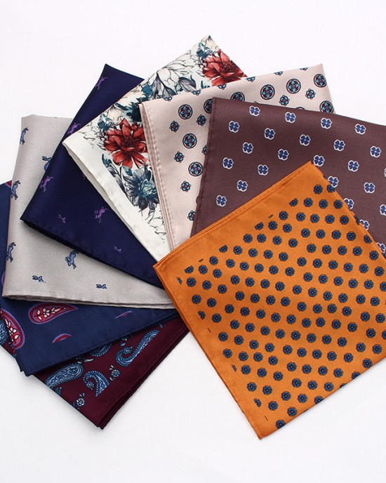 Men's formal business wedding suit pocket squares, patterned chest scarves, handkerchiefs, small party squares, suit accessories in stock.