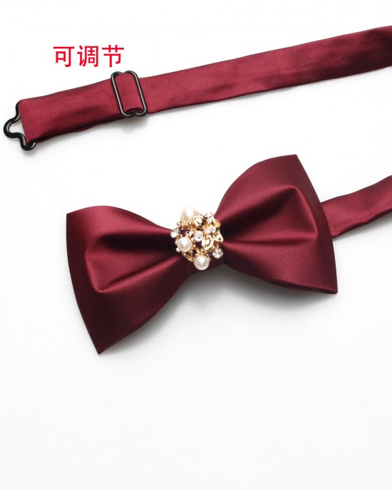 Fashionable solid-color bow ties for men's formal business banquets, groomsmen, wedding dress bows, flat-cut bow ties