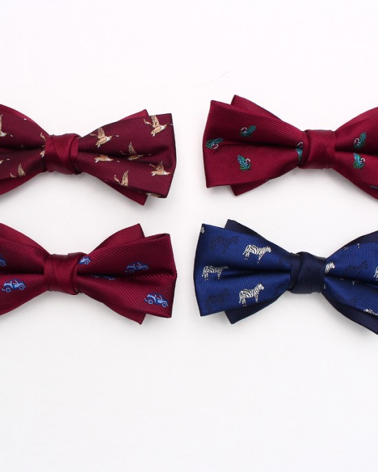 New striped colorblock double-layered bow ties, business-chic, British-style suit accessories, wedding bow tie manufacturers, wholesale