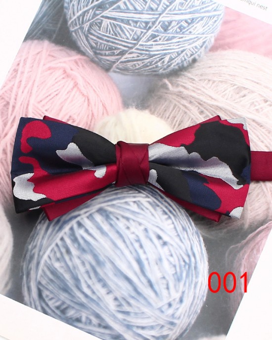 New striped colorblock double-layered bow ties, business-chic, British-style suit accessories, wedding bow tie manufacturers, wholesale