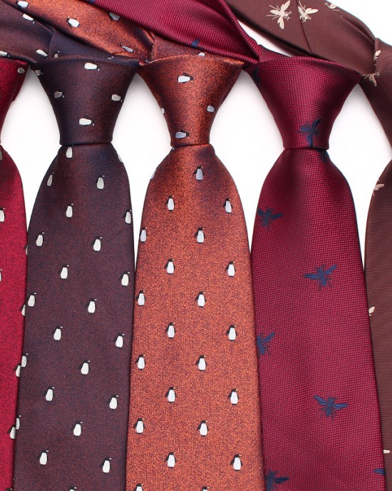 New retro animal pattern men's ties, 8cm polyester silk yarn-dyed, cut-out, hand-tied ties, wholesale