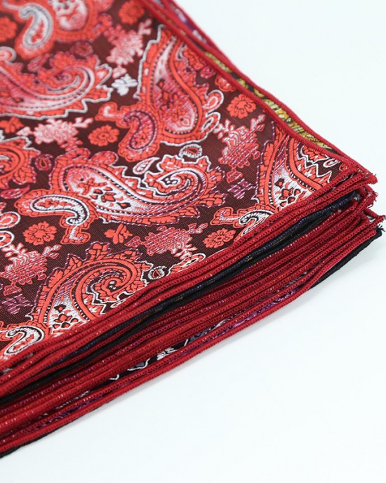 Shengzhou pocket squares, suit pocket squares, red embroidered business handkerchiefs for groomsmen and groomsmen, pocket squares