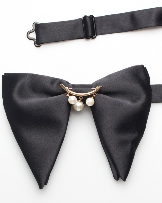 New solid color men's polyester bow tie and neck flower, casual business wedding ox-horn bow tie, wholesaler