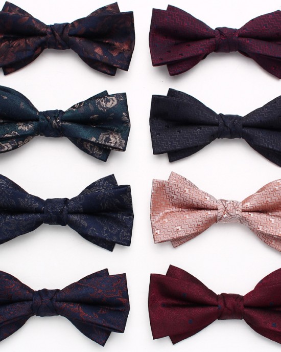 Lei'er cashew flower bow tie, Chinese-style bow tie for formal photography, fashionable maple leaf bow tie accessory manufacturer.