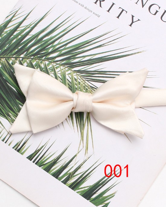 Lei'er new solid color double-layer bow tie, men's business fashion, British-style suit accessories, wedding bow tie in stock.