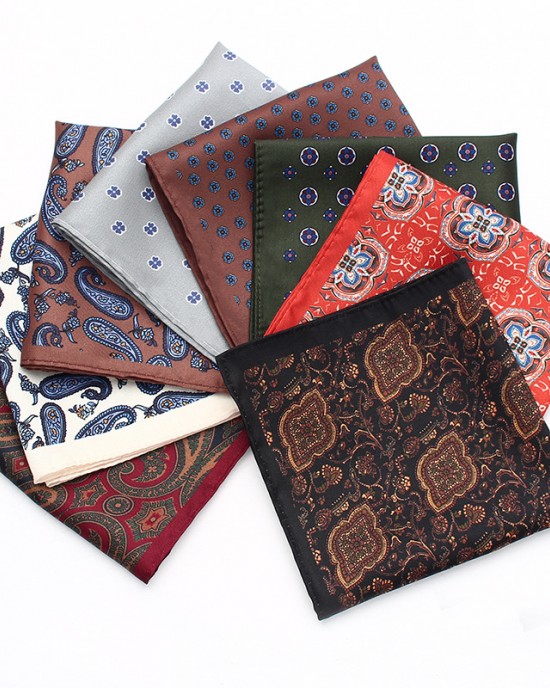 Men's formal business wedding suit pocket squares, patterned chest scarves, handkerchiefs, small party squares, suit accessories in stock.