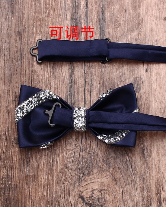 Men's fashionable and trendy shirts, suits, banquets, wedding accessories, solid color diamond-embellished bow ties, wholesaler Men's fashionable and trendy shirts, suits, banquets, wedding accessories, solid color diamond-embellished bow ties, wholesaler