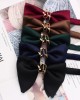 Smooth Solid Color Large Bow Ties with Metal Decorative Buckles, Men's and Women's Wedding Accessories, Bow Ties and Collars